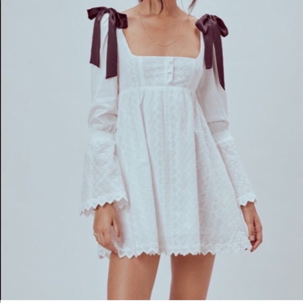 ISO FOR LOVE AND LEMONS CHARLOTTE EYELET BABYDOLL DRESS IN XS